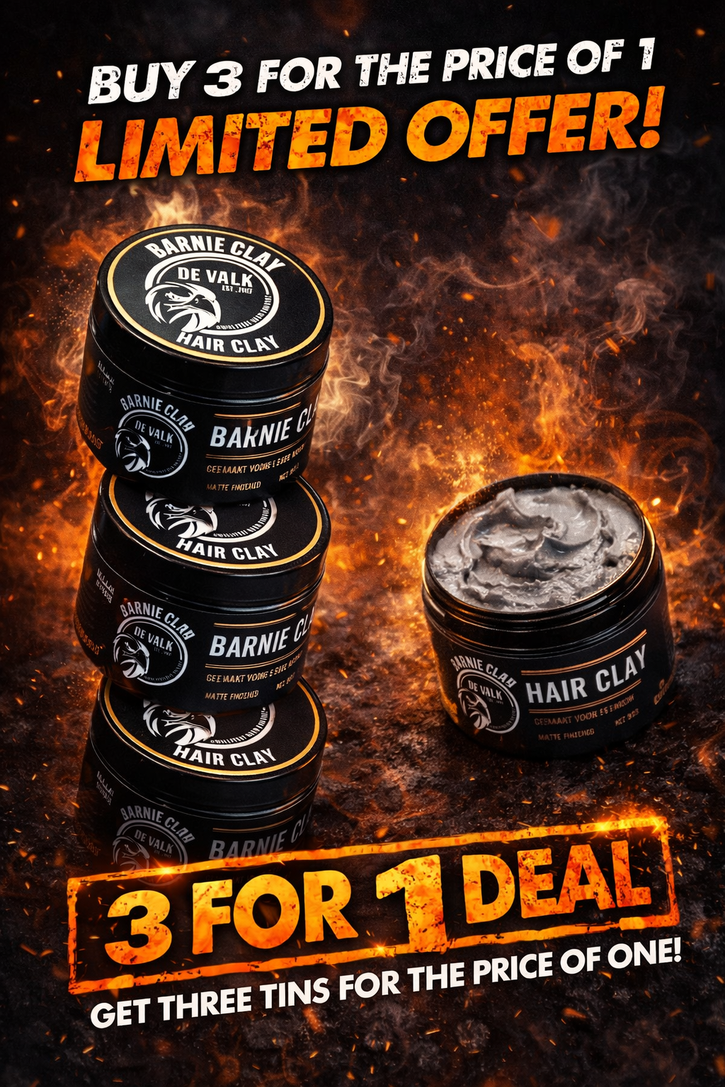 Haarklei – Sterke fixatie & Matte look, perfect voor elke stijl (3 stuks)